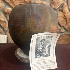 Signed Bruce Johnson Raku pottery